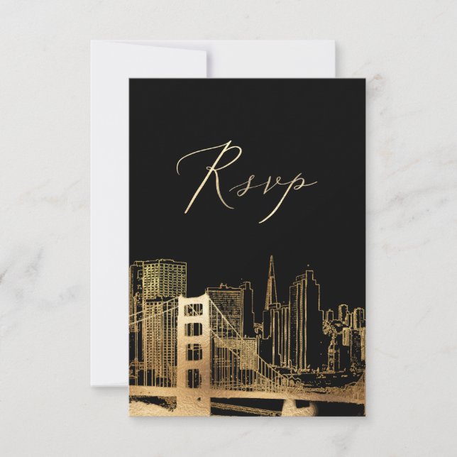 PixDezines RSVP San Francisco Skyline/Faux Gold (Front)