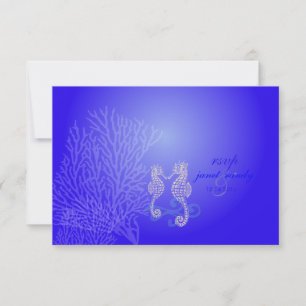 PixDezines rsvp Seahorse, cobalt blue, beach party
