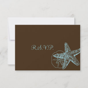 PixDezines rsvp Starfish/Beach Weddings Card