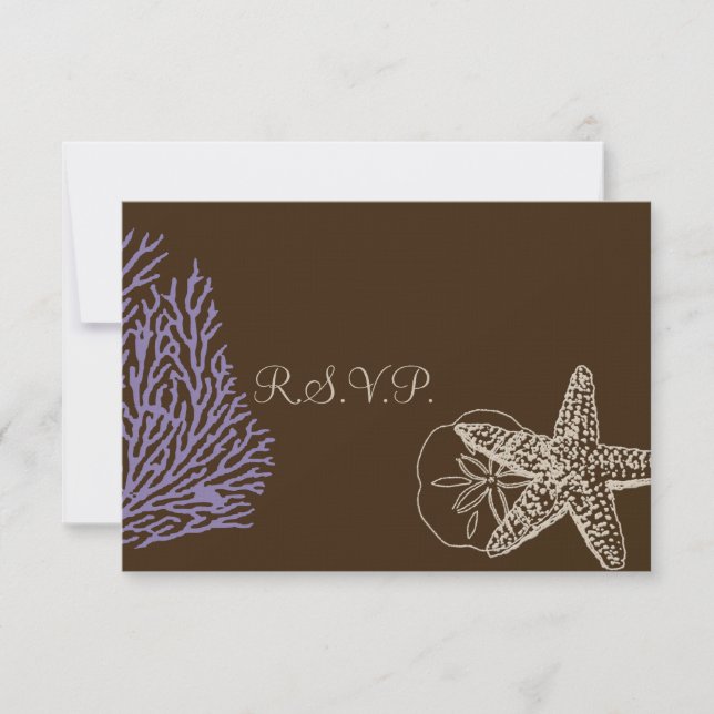 PixDezines rsvp Starfish+purple coral/DIY colour Card (Front)