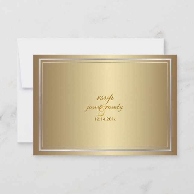 PixDezines rsvp template/faux metallic Card (Front)