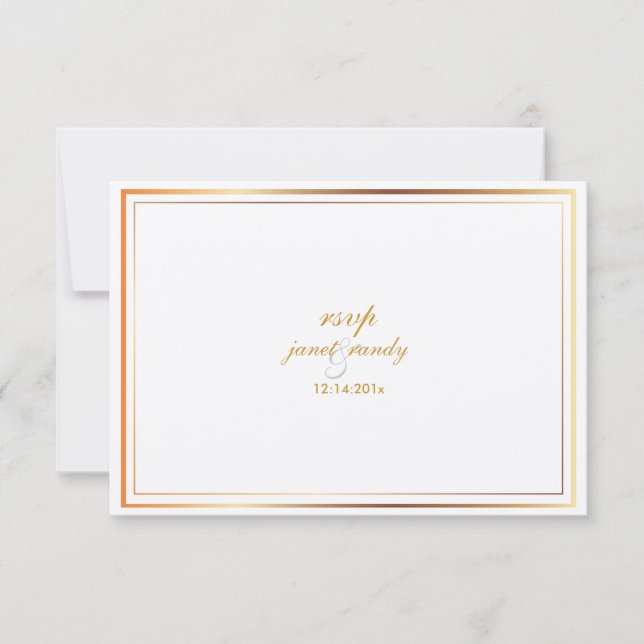 PixDezines rsvp template/silver+faux gold (Front)