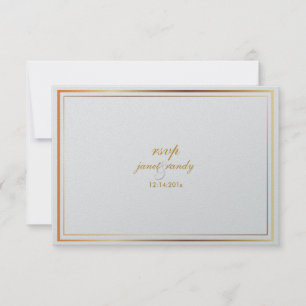 PixDezines rsvp template/silver+faux gold Card