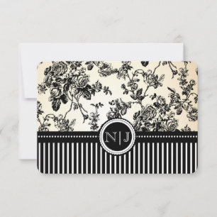 PixDezines rsvp toile/roses/black Card