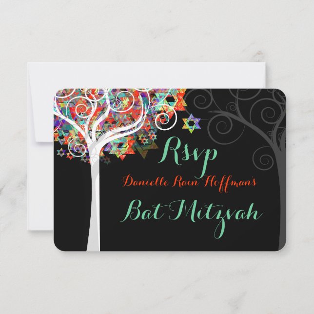 PixDezines rsvp tree of life Bat Mitzvah/bar (Front)
