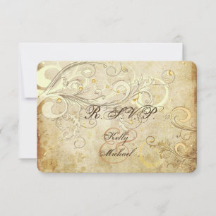 PixDezines RSVP VINTAGE CREAM SWIRL/LUXE SHIMMER Card