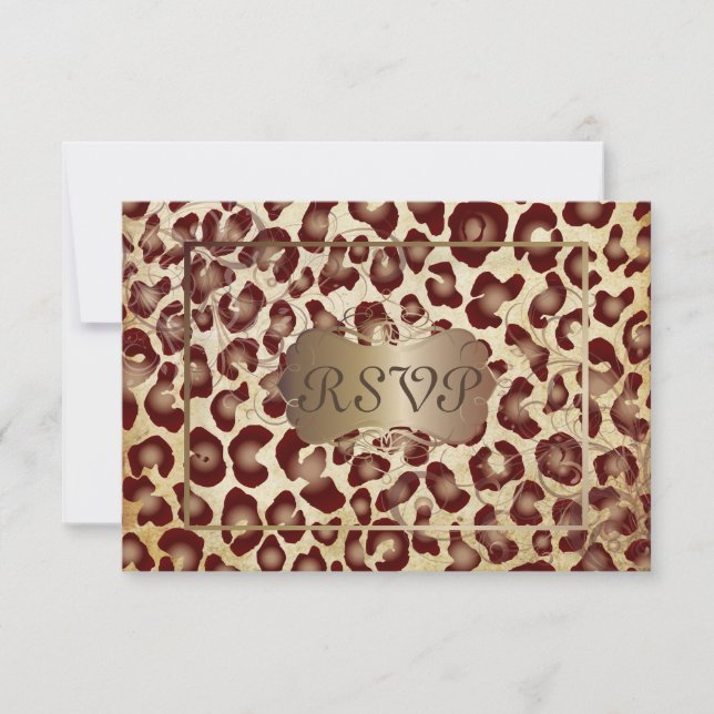 PixDezines RSVP, VINTAGE LEOPARD PRINT RSVP Card (Front)