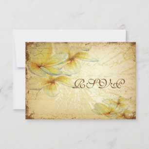 PixDezines rsvp Vintage Plumeria Card