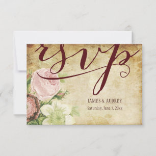 PixDezines rsvp vintage roses/parchment