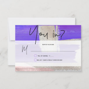 PixDezines RSVP w Meal, Modern Art, Purple Silver