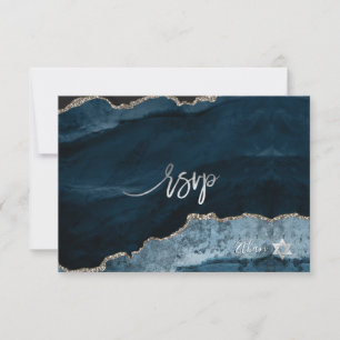 PixDezines RSVP Watercolor Agate Bar Mitzvah ✡