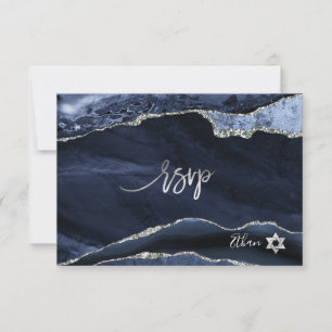 PixDezines RSVP Watercolor Agate Bar Mitzvah ✡