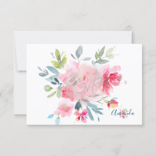 PixDezines RSVP Watercolor Flowers Bat Mitzvah ✡ Card