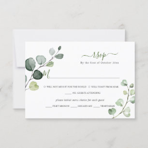 PixDezines Rustic Greenery Eucalyptus RSVP w Meal Card