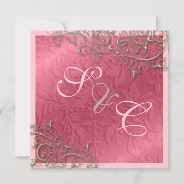 PixDezines rustic swirls/faux silver Invitation (Front)