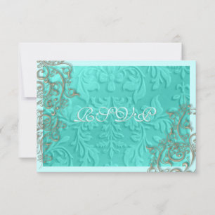 PixDezines rustic swirls/faux silver RSVP Card