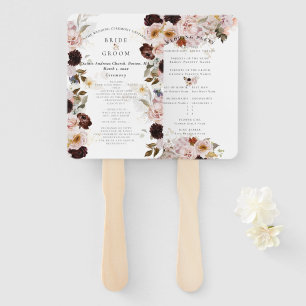 PixDezines Rustic Watercolor Autumn Flowers Hand Fan