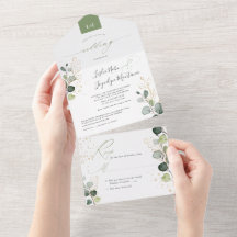 PixDezines Rustic Watercolor Green Gold Eucalyptus
