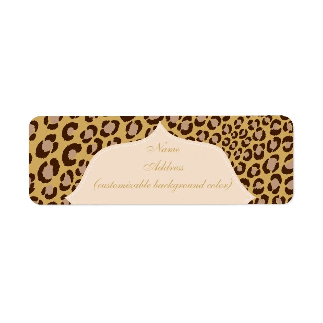 PixDezines Safari, brown + tan, Leopard Return Address Label (Front)
