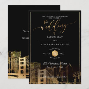PixDezines San Fran Skyline/Faux Gold/DIY Invitation