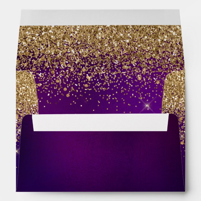 PixDezines Sangria, Faux Gold Confetti+Glitter Envelope (Back (Bottom))