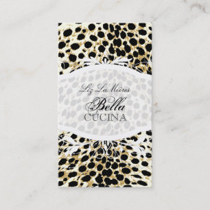 PixDezines Sassy cheetah print/blue+black Business Card