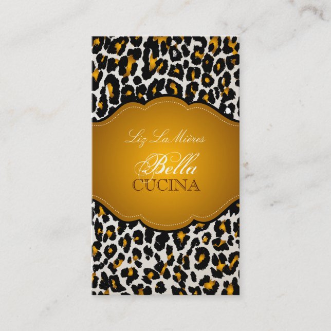 PixDezines Sassy cheetah print/diy background Business Card (Front)