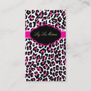 PixDezines Sassy cheetah print/hot pink+black Business Card