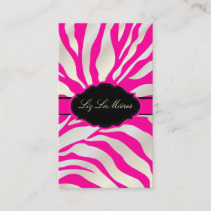 PixDezines Sassy zebra pattern/DIY colour/hot pink Business Card