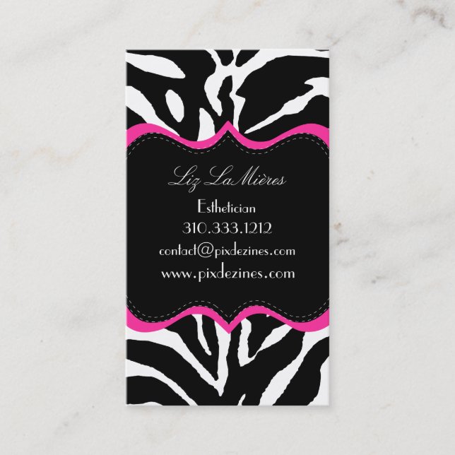 PixDezines Sassy zebra print Business Card (Front)