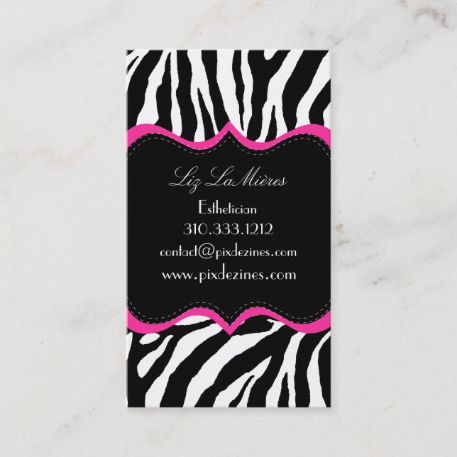 PixDezines Sassy zebra print Business Card (Front)