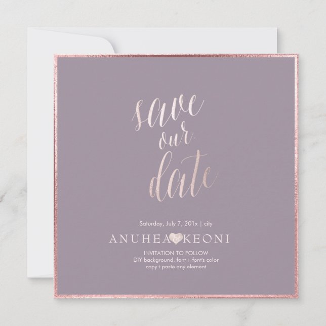 PixDezines SAVE DATE|BLUSH PINK FUN SCRIPT The Date (Front)