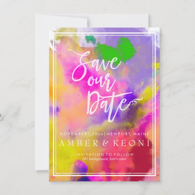 PixDezines Save Date/Colour Run/Rainbow The Date (Front)