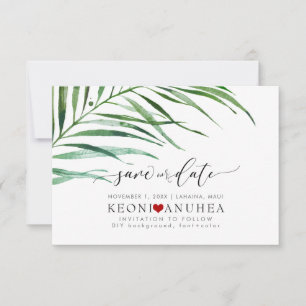 PixDezines Save Date/Greenery, Palm Fronds Save The Date