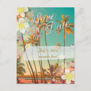 PixDezines/save date/hula dream/vintage hawaii Announcement Postcard