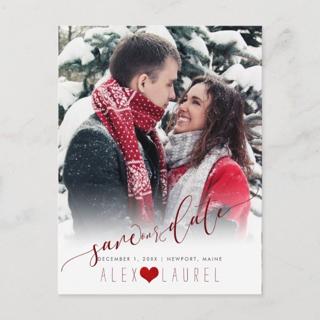 PixDezines Save our Date Calligraphy DIY Colour Postcard (Front)