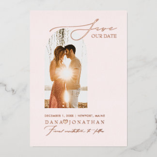PixDezines Save our Date Luxe Calligraphy Foil Inv