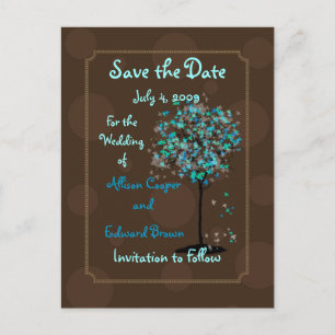 PixDezines Save the Date/chocolate+blue Announcement Postcard