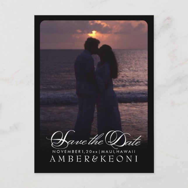 PixDezines Save the Date/Fancy Script Announcement Postcard (Front)