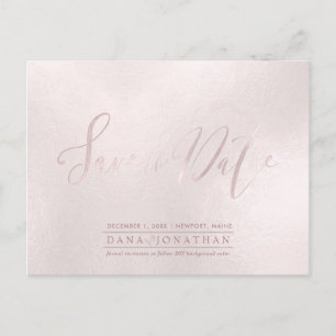 PixDezines Save the Date/Iridescent Blush Pink Postcard
