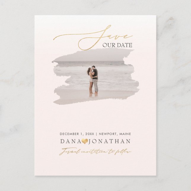 PixDezines Save the Date Luxe Script DIY Colour Postcard (Front)
