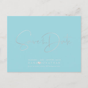 PixDezines Save the Date/Platinum+Aqua Postcard
