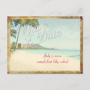 PixDezines/save the date/vintage diamond head Announcement Postcard