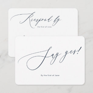 PixDezines Say Yes minimalist Luxe Calligraphy RSV RSVP Card