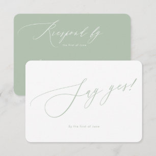 PixDezines Say Yes minimalist Luxe Calligraphy RSVP Card