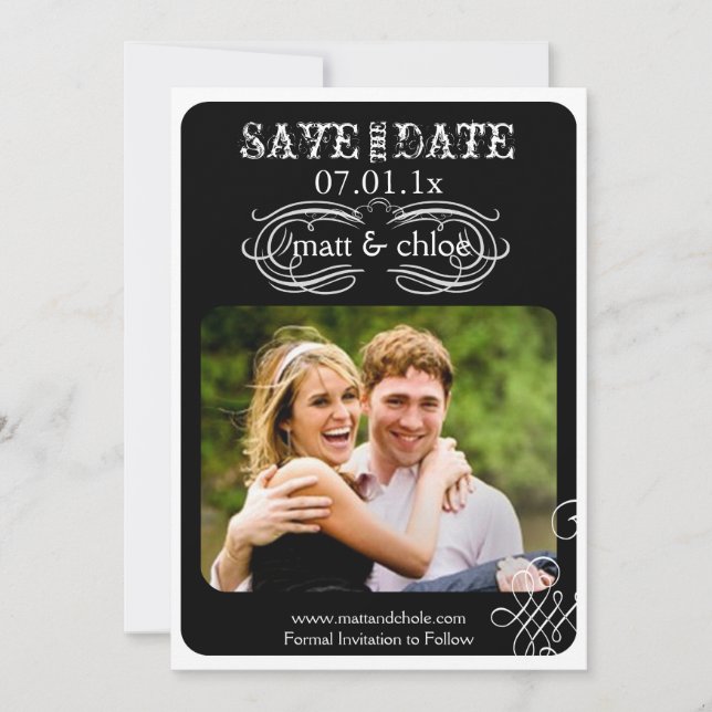 PixDezines scrolls/save date/DIY background colour Save The Date (Front)