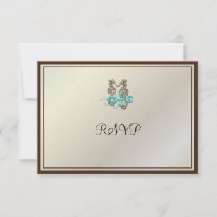 PixDezines Sea horses RSVPs RSVP Card