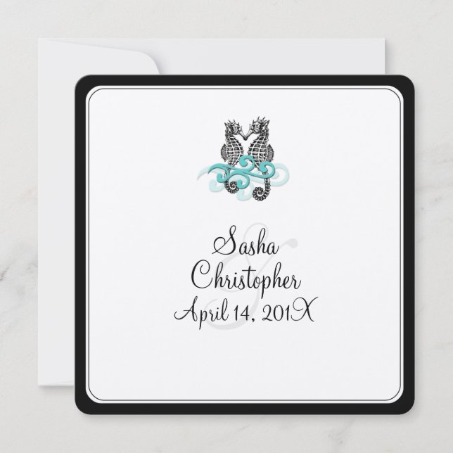 PixDezines seahorse/diy background+fonts Invitation (Front)