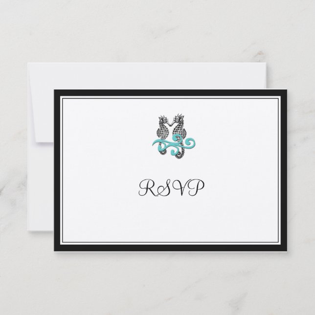 PixDezines Seahorse RSVPs RSVP Card (Front)