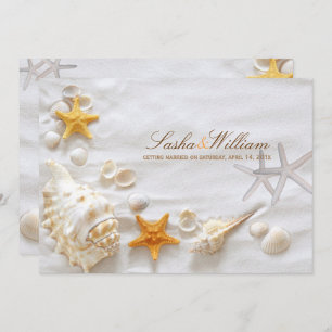 PixDezines SEASHELL/BEACH WEDDING INVITATIONS